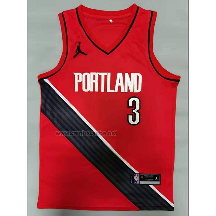 Camiseta Portland Trail Blazers C.j. McCollum #3 Statement 2020-21 Rojo